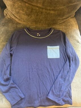 Oso & me Navy Long-Sleeve Pocket Tee